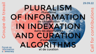 Permalink to:Prof. Parcu joins the Working Group on Pluralism of Information in Curation and Indexation Algorithms as Chair of the steering committee