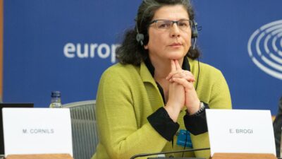 Elda Brogi gives testimony at the European Parliament